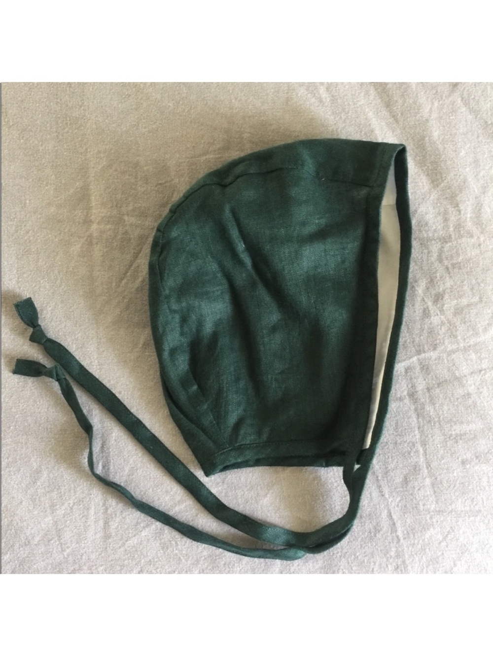 Briar Linen Forest Green Brimless Bonnet 🎄🌲 • 2-4 y